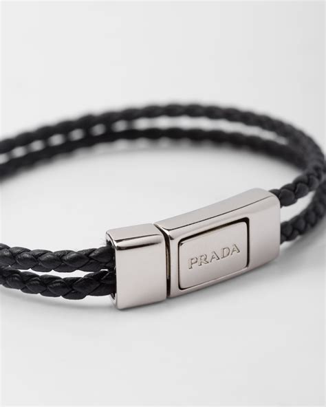 braided nappa leather bracelet prada|prada nappa leather bracelet.